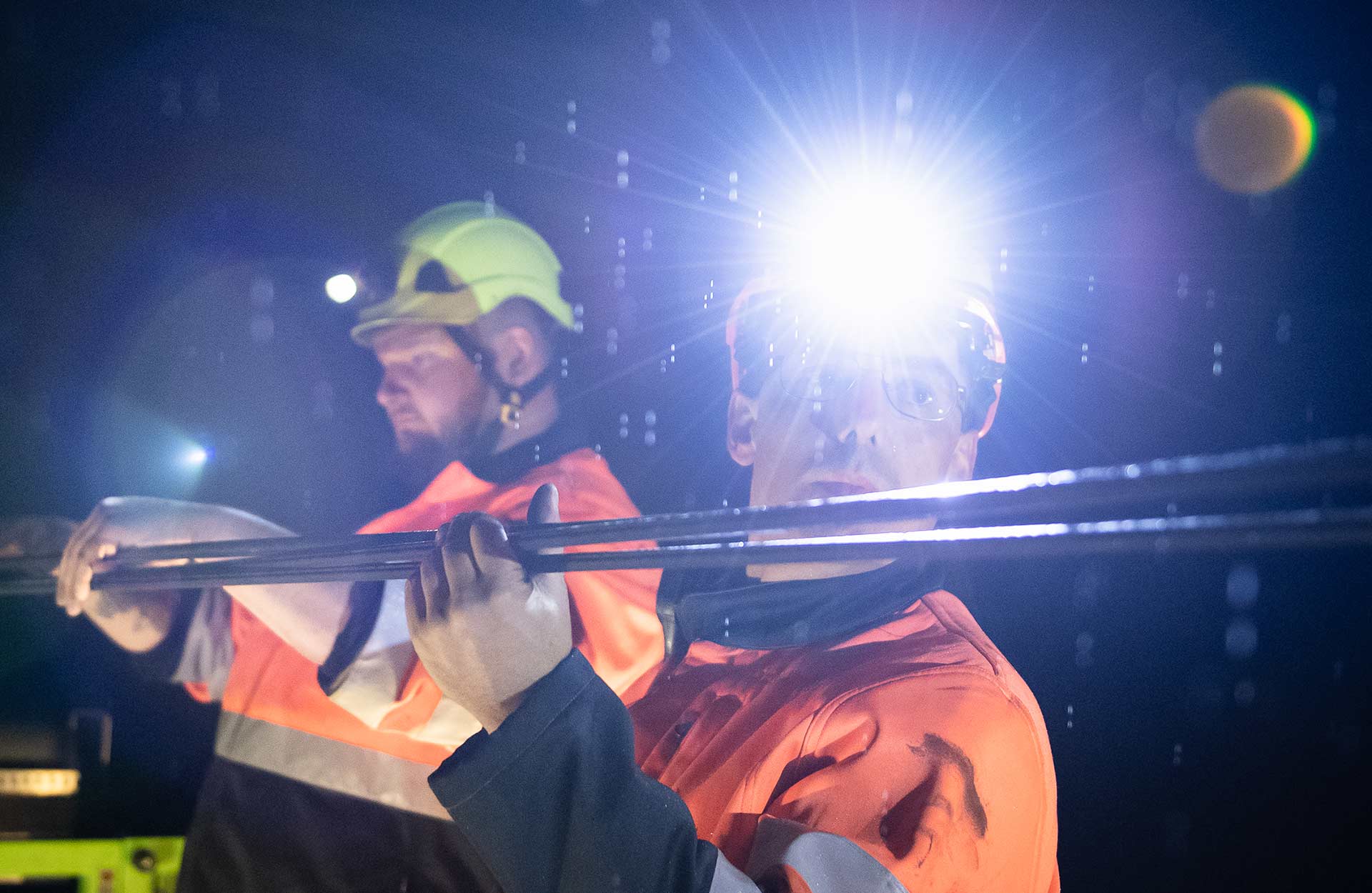 Nächtliche Gleisarbeit