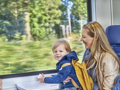 Mutter mit Kind im Zug