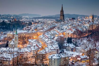 Bern Aussicht Stadt Winter