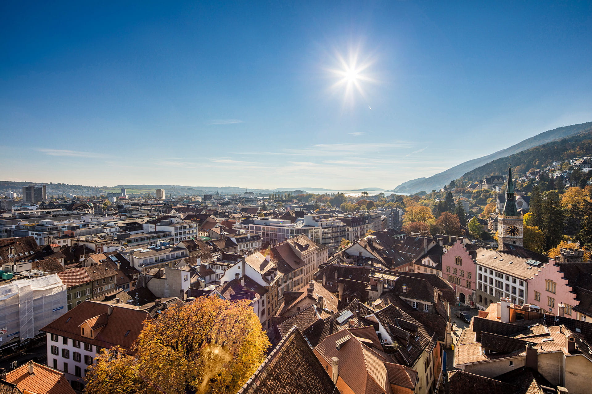 Blick auf Bieler Altstadt im Herbst © Stefan Weber