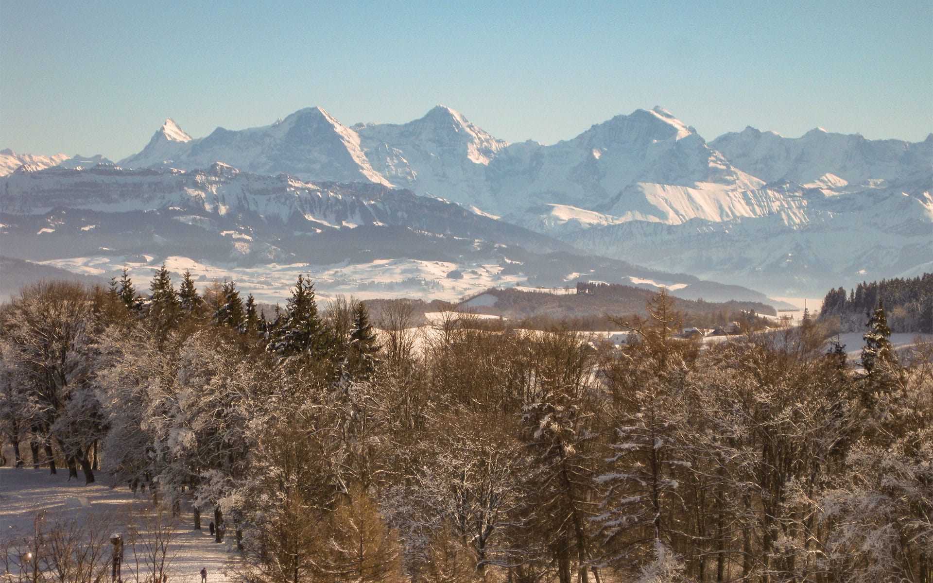 Aussicht auf die Alpen vom Guten aus