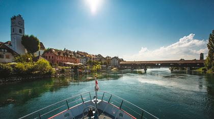 Aare-Schifffahrt bei Büren Aare-Schifffahrt bei Büren