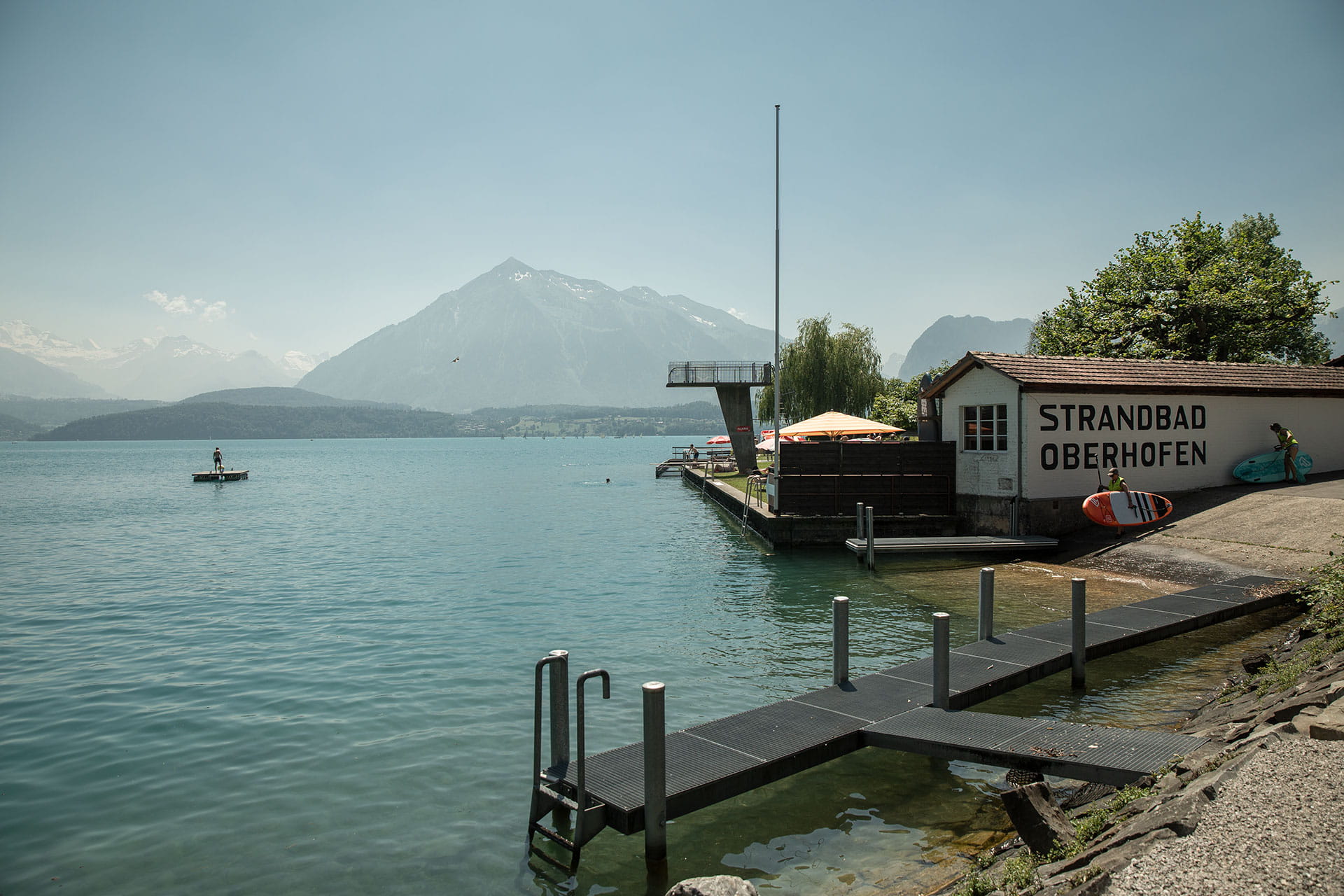 Strandbad Oberhofen - Sicht zum Niesen