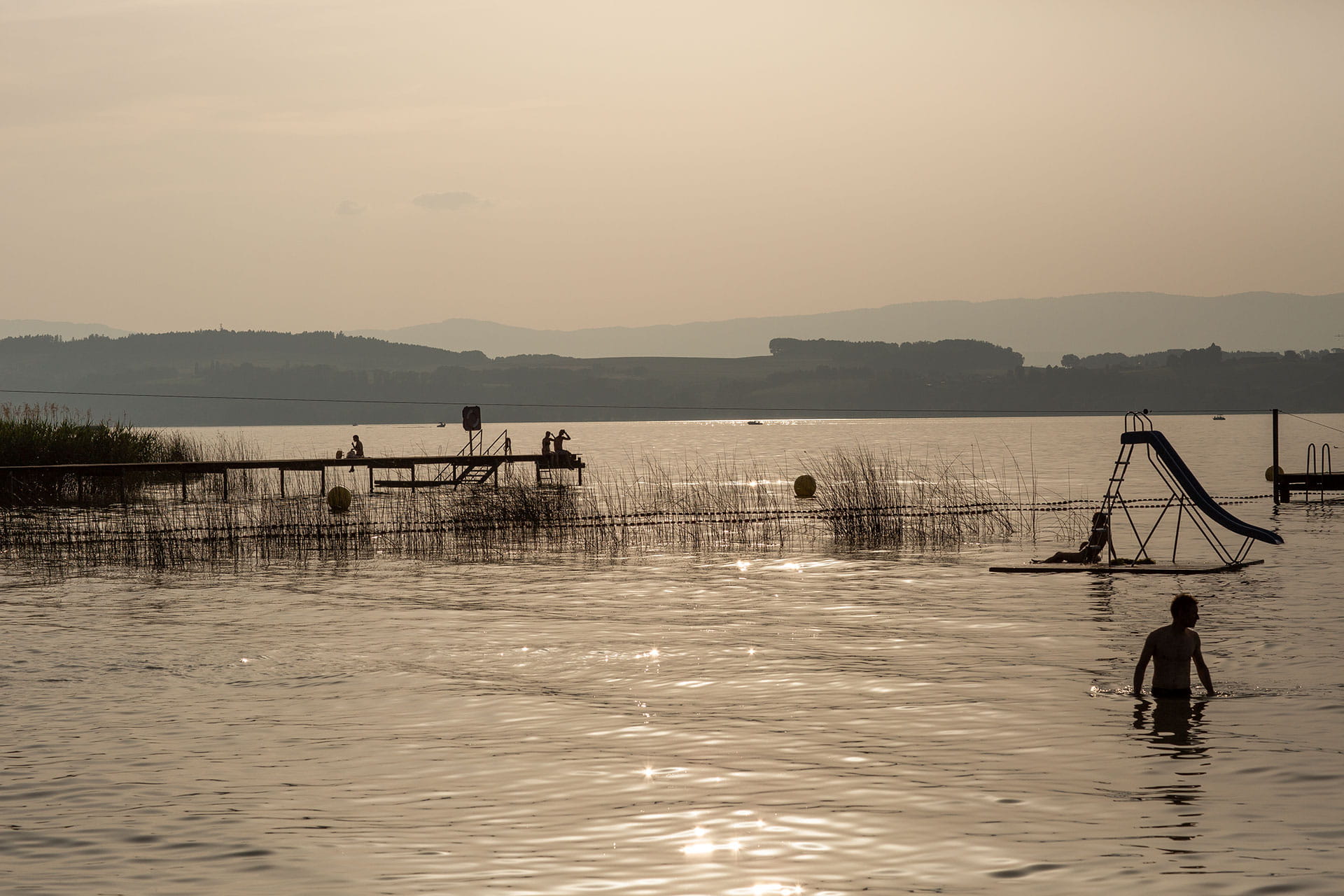 Strandbad Murten Abendstimmung
