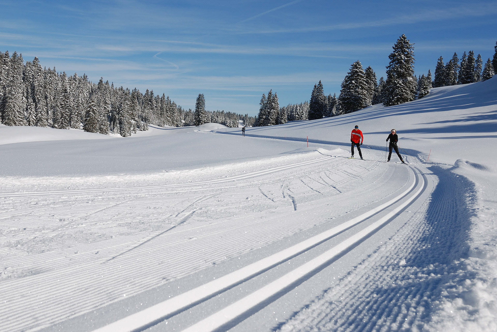 Des pistes fantastiques sous le soleil vous invitent à faire du ski de fond.