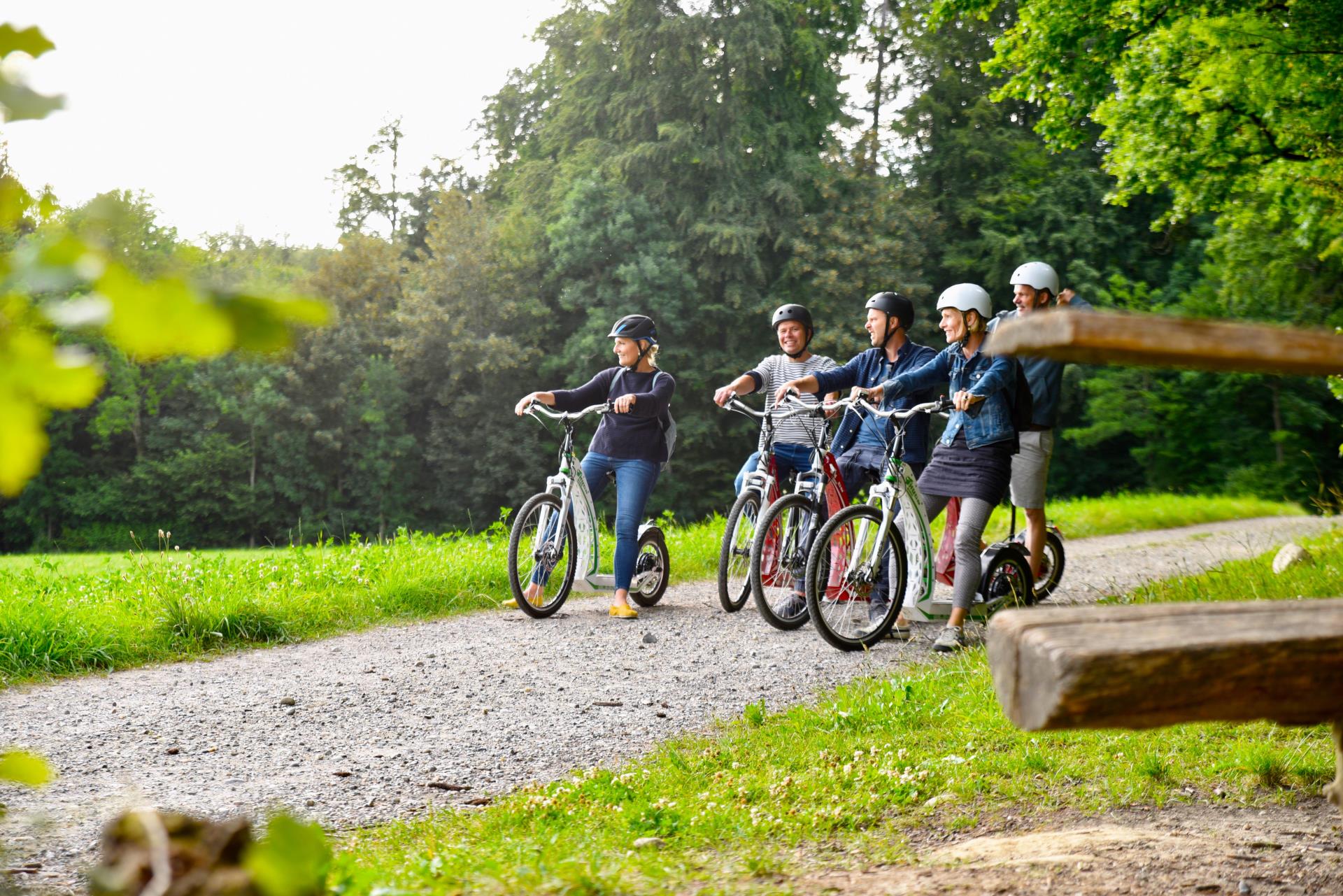 Mit dem ETrotti die idyllische Natur des Emmental geniessen.