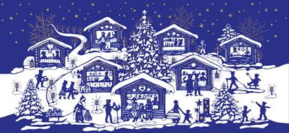 Gemalenes Bild des Kambly Weihnachtsmarkt in Truebschachen