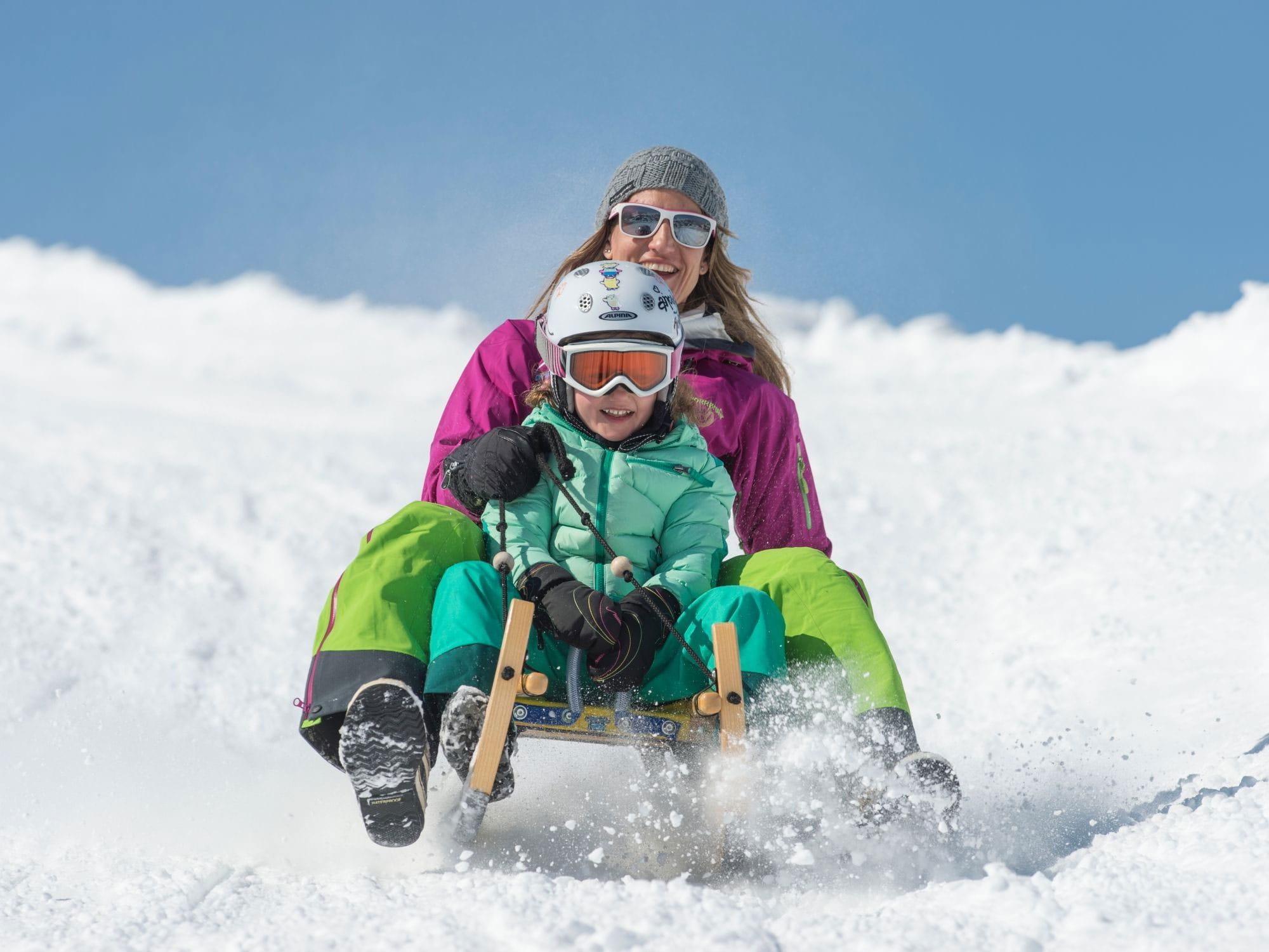 Schlitteln auf der Tschentenalp, Adelboden