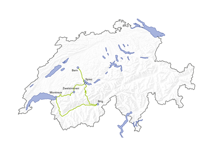 Streckenkarte Rundreise Loetschberger GoldenPass