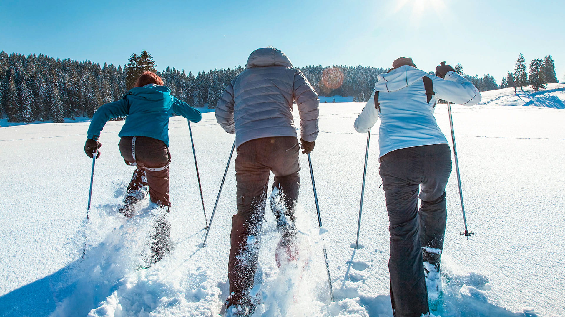 Schneeschuhlaufen im Val-de-Travers