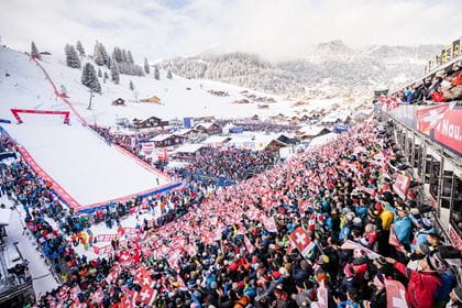 Ski Weltcup Adelboden Zielhang Chuenisbärgli