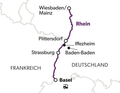 Reiseroute City Cruise zur Mainmündung