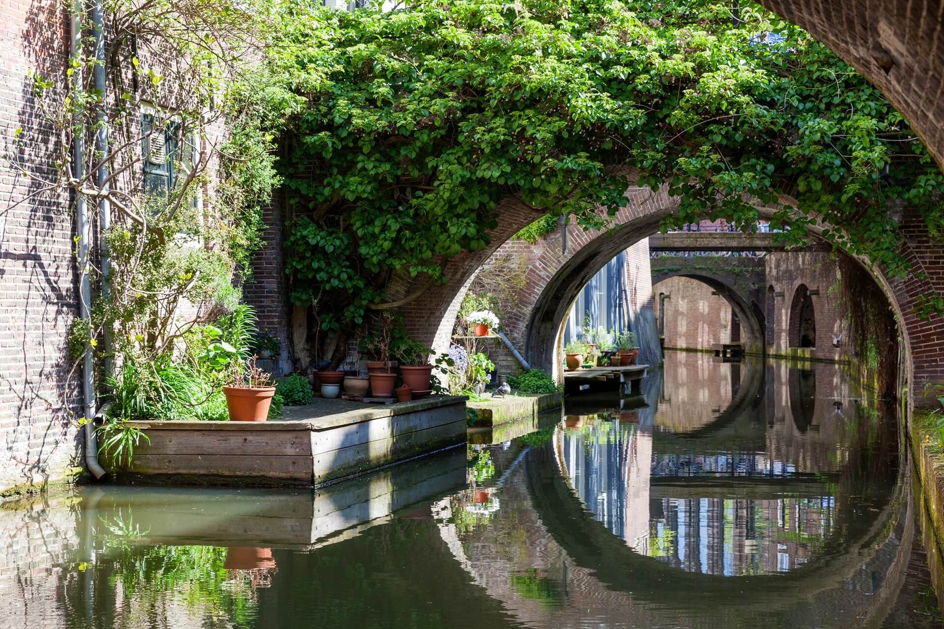 Utrecht Kanal mit Brücken