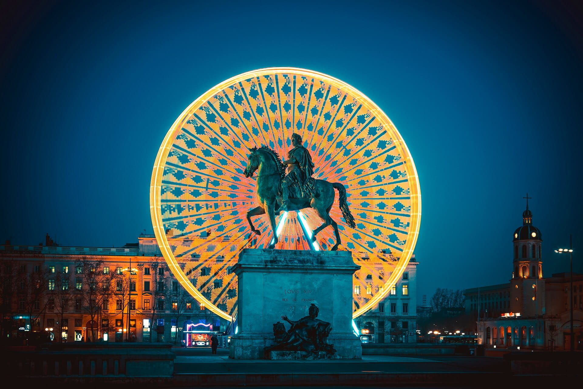 Lyon Lichterfestival Statue