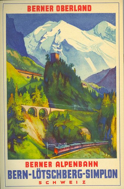 Historisches Plakat Bern-Lötschberg-Simplon Bahn