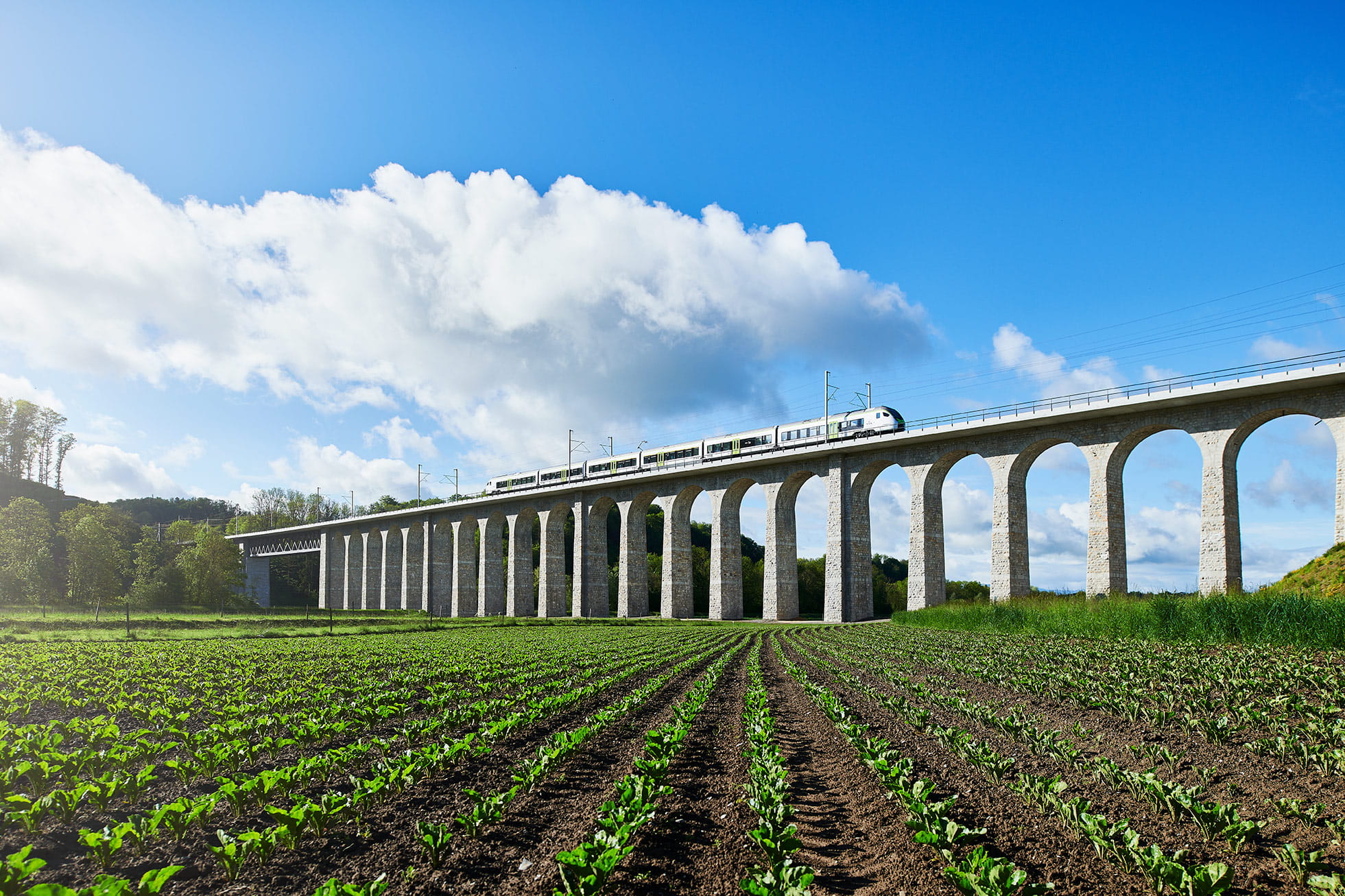 Der BLS-Zug MIKA zwischen Bern und Neuenburg