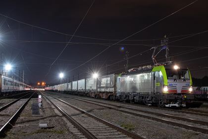 BLS Cargo Gueterzug mit DACHINLB-Lokomotive