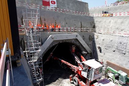 Bauprojekt Rosshäusern - Arbeiten am Westportal