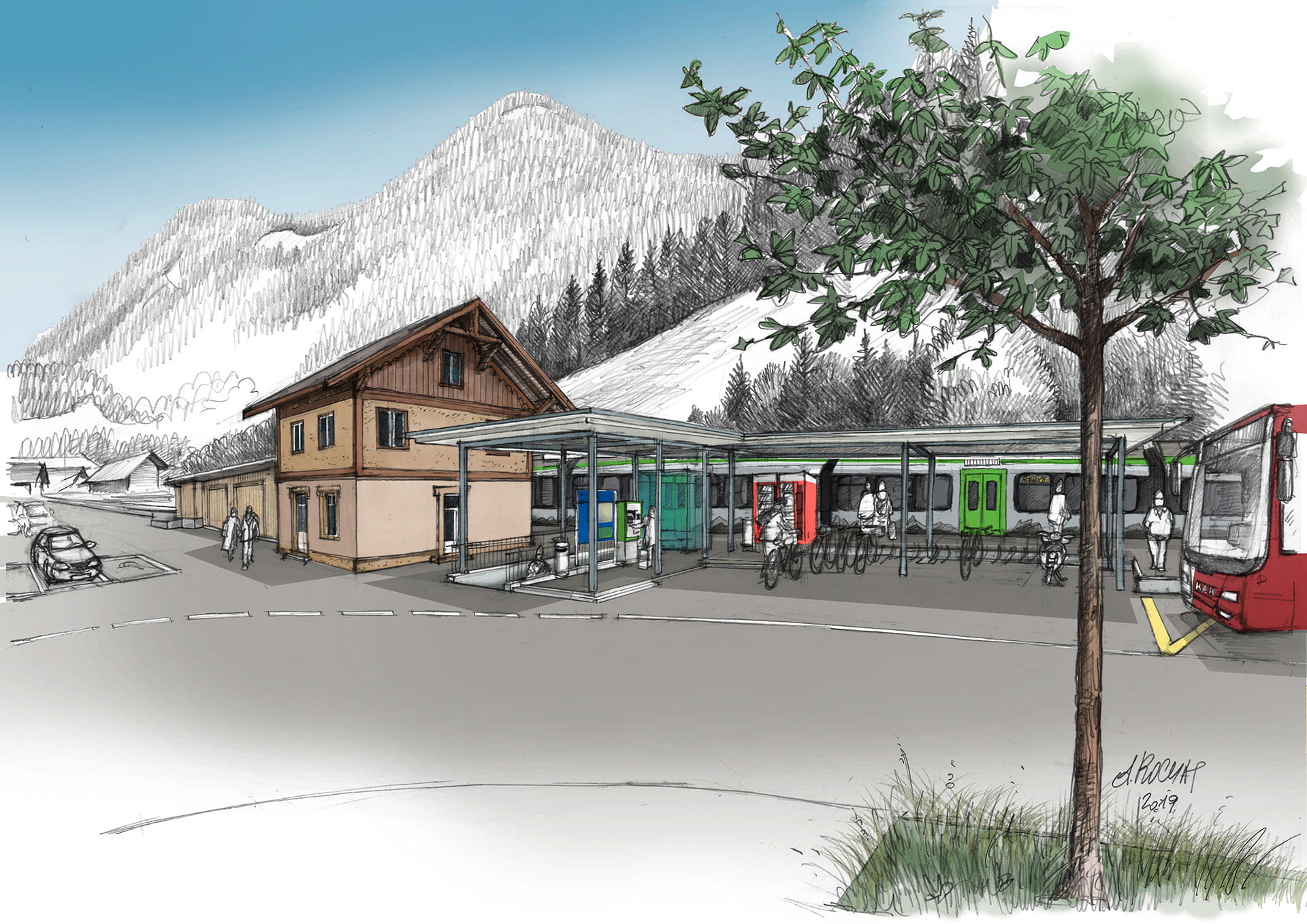 Visualisierung neuer Bahnhof Boltigen 