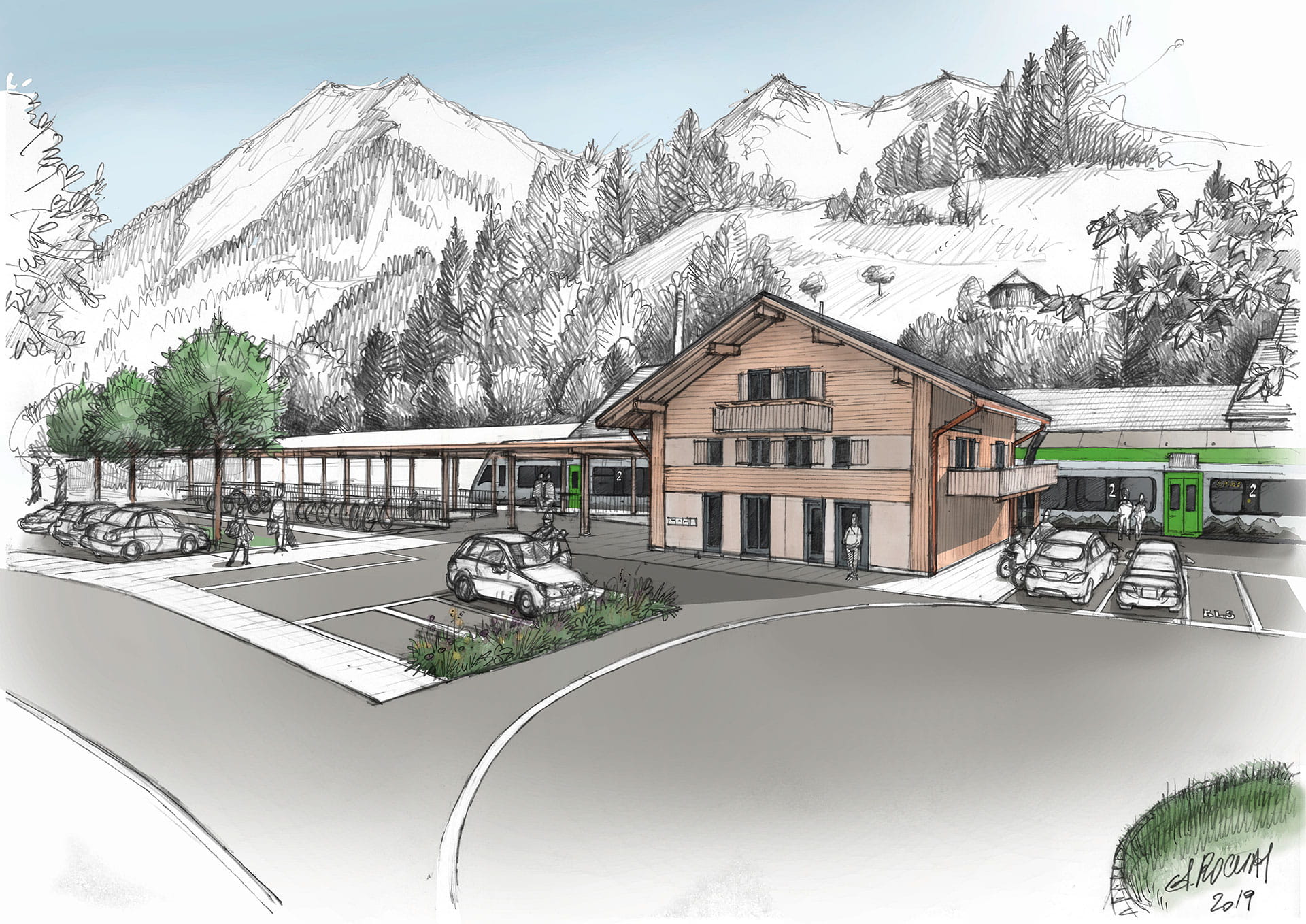 Visualisierung Bahnhof Erlenbach i.S. 