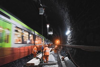 Bauarbeiten im Tunnel im Sommer 2019 Bauarbeiten im Tunnel im Sommer 2019