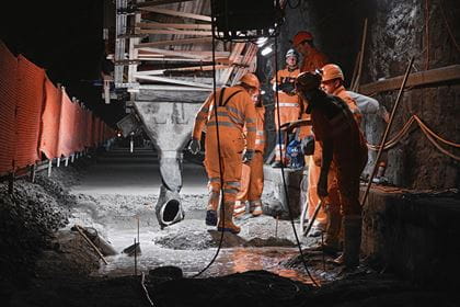Bauarbeiten im Tunnel im Sommer 2019 Bauarbeiten im Tunnel im Sommer 2019
