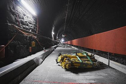 Bauarbeiten im Tunnel im Sommer 2019