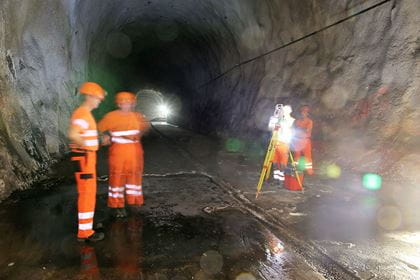 Lötschberg Basistunnel - Spurwechseldiagonale Ferden Süd Spurwechseldiagonale Ferden Süd - Foto St. Irmgartinger/BLS