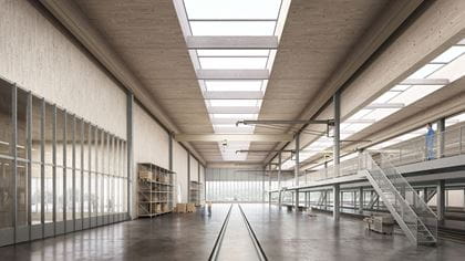 Neue Werkstatt Visualisierung Pool Innenansicht