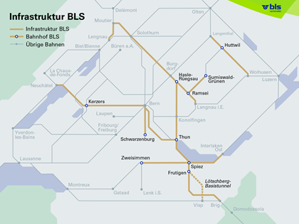 Streckennetz Netzkarte BLS